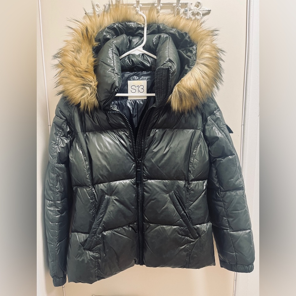 S13 New York Olive Puffer Winter Coat